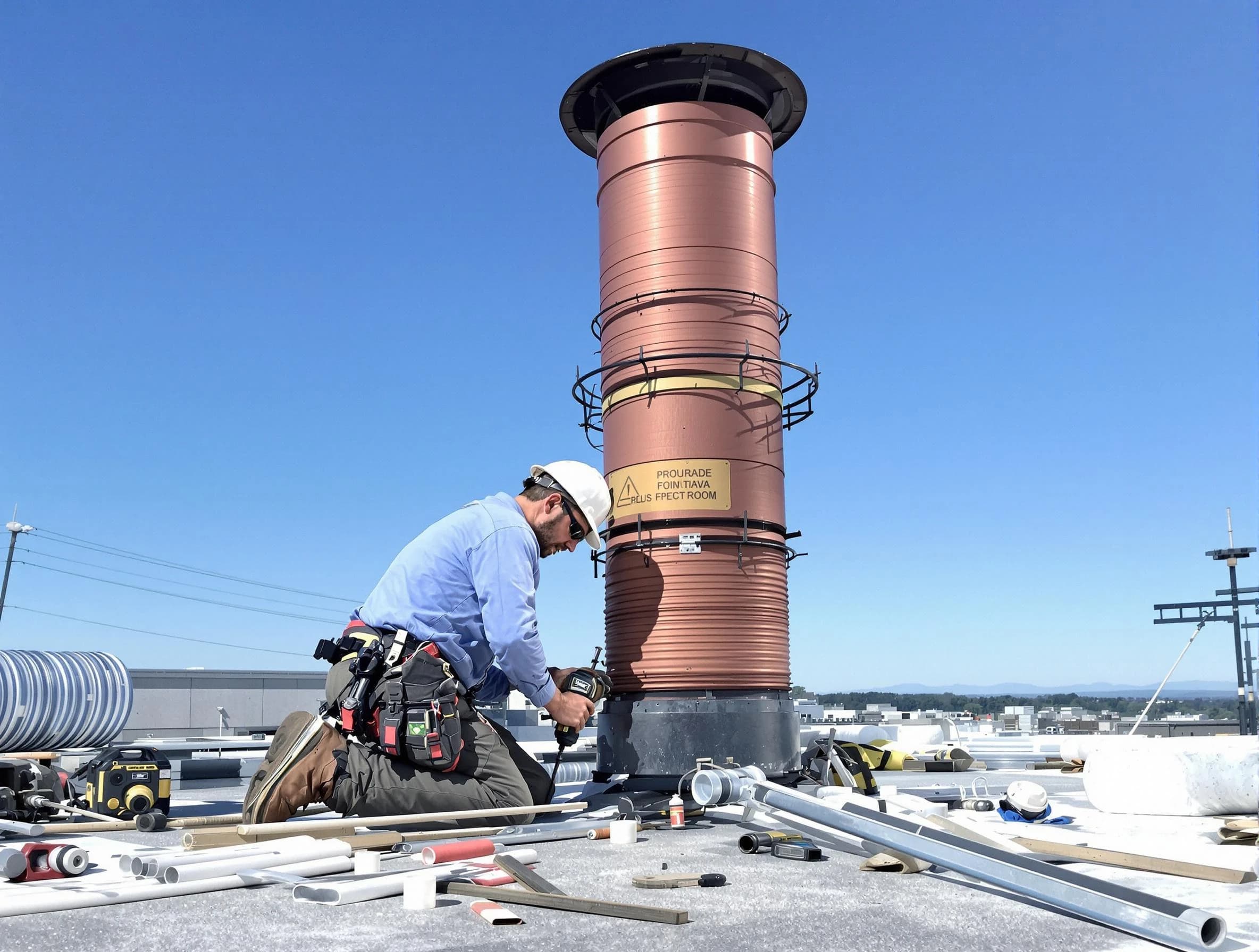 Installed chimney liner by Austell Chimney Sweep in Austell, GA