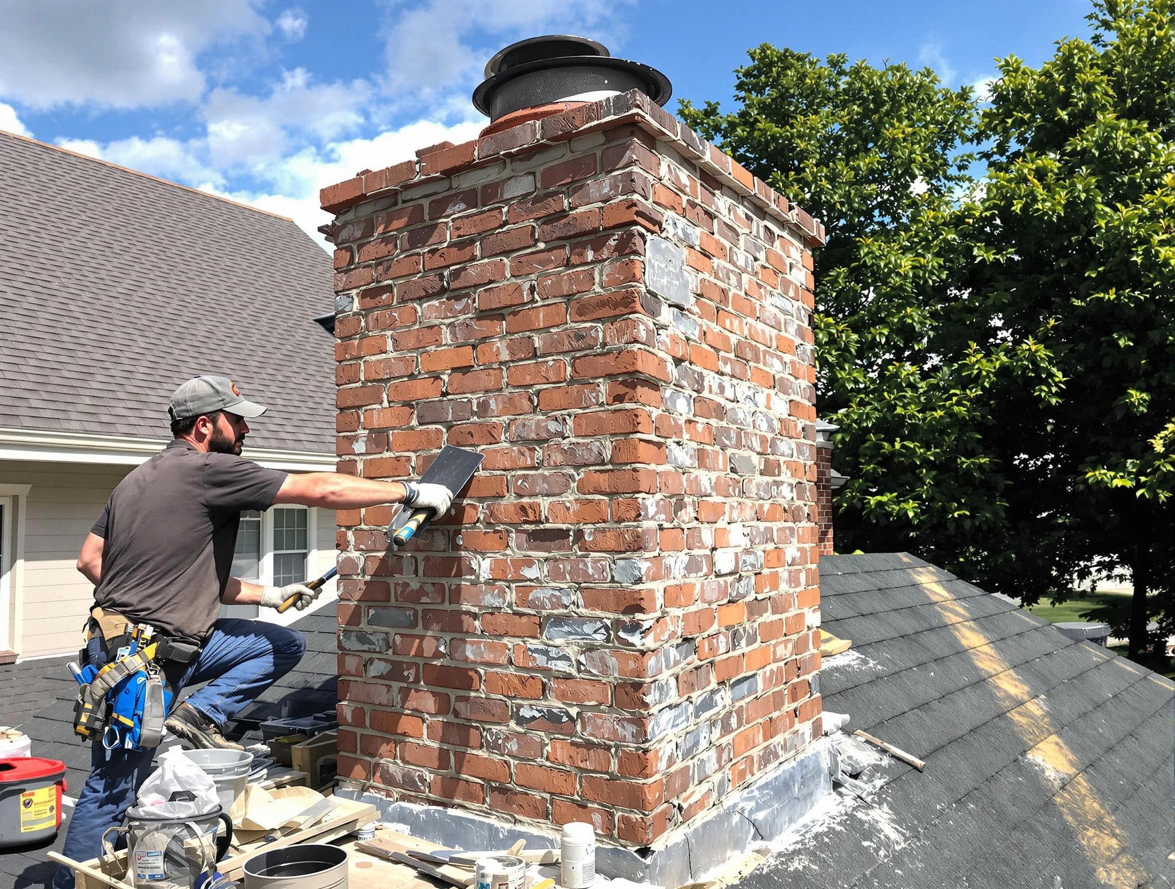 Completed chimney rebuild by Austell Chimney Sweep in Austell, GA
