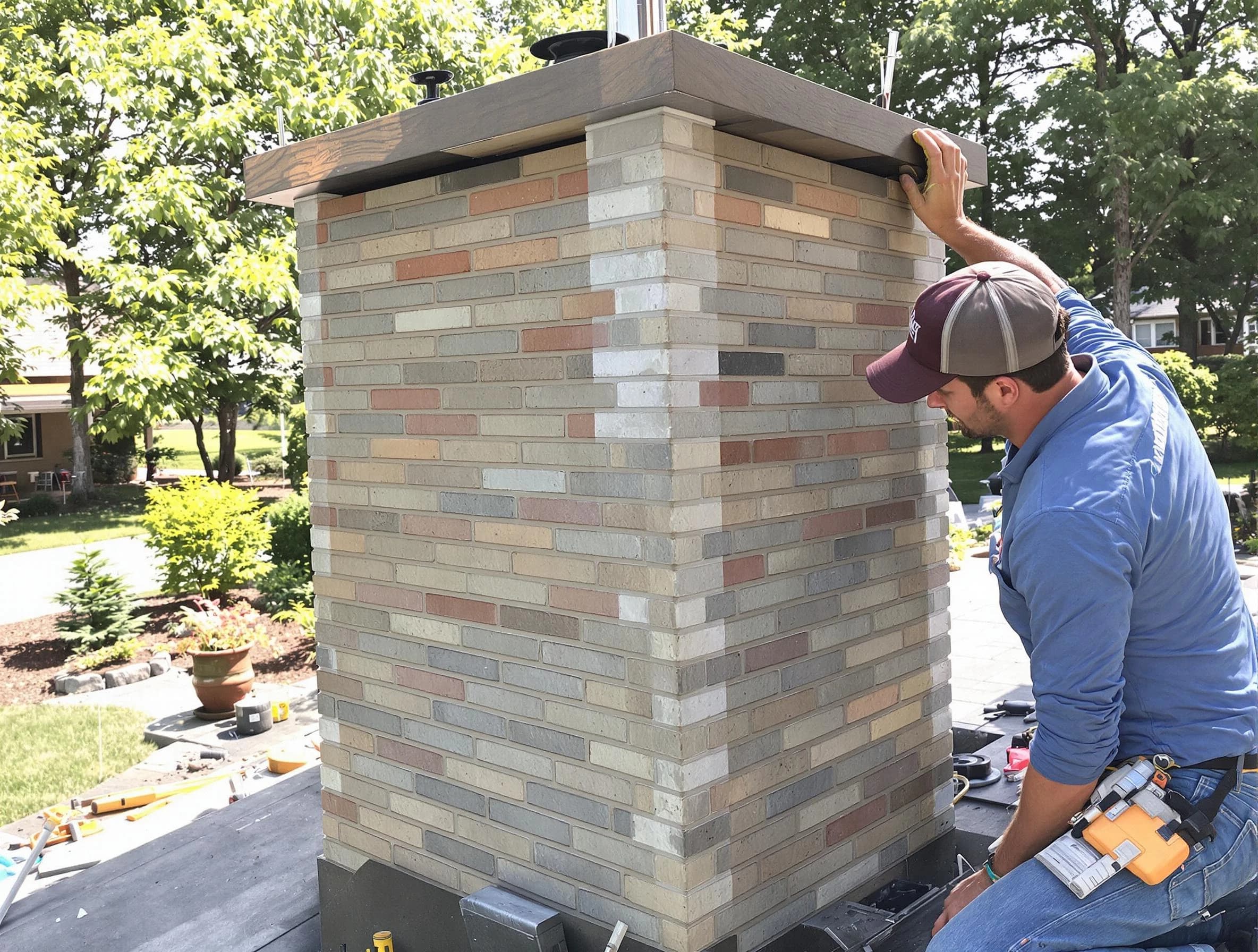 Austell Chimney Sweep completing a modern chimney remodel in Austell, GA