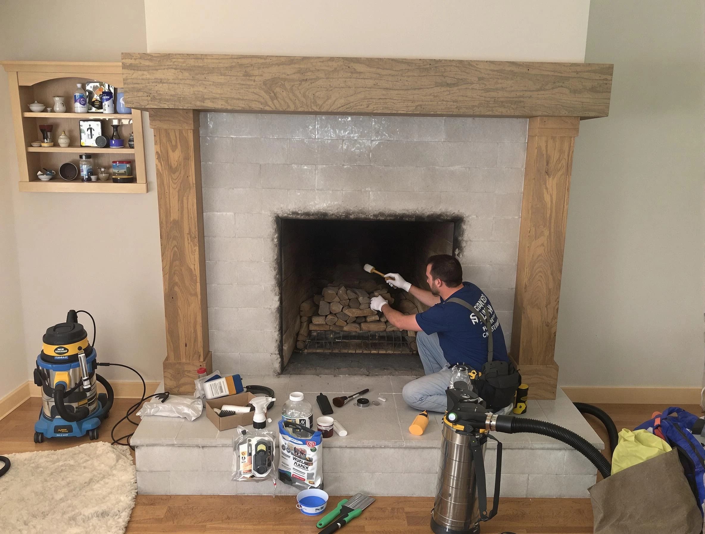 Detailed creosote removal process by Austell Chimney Sweep in Austell, GA