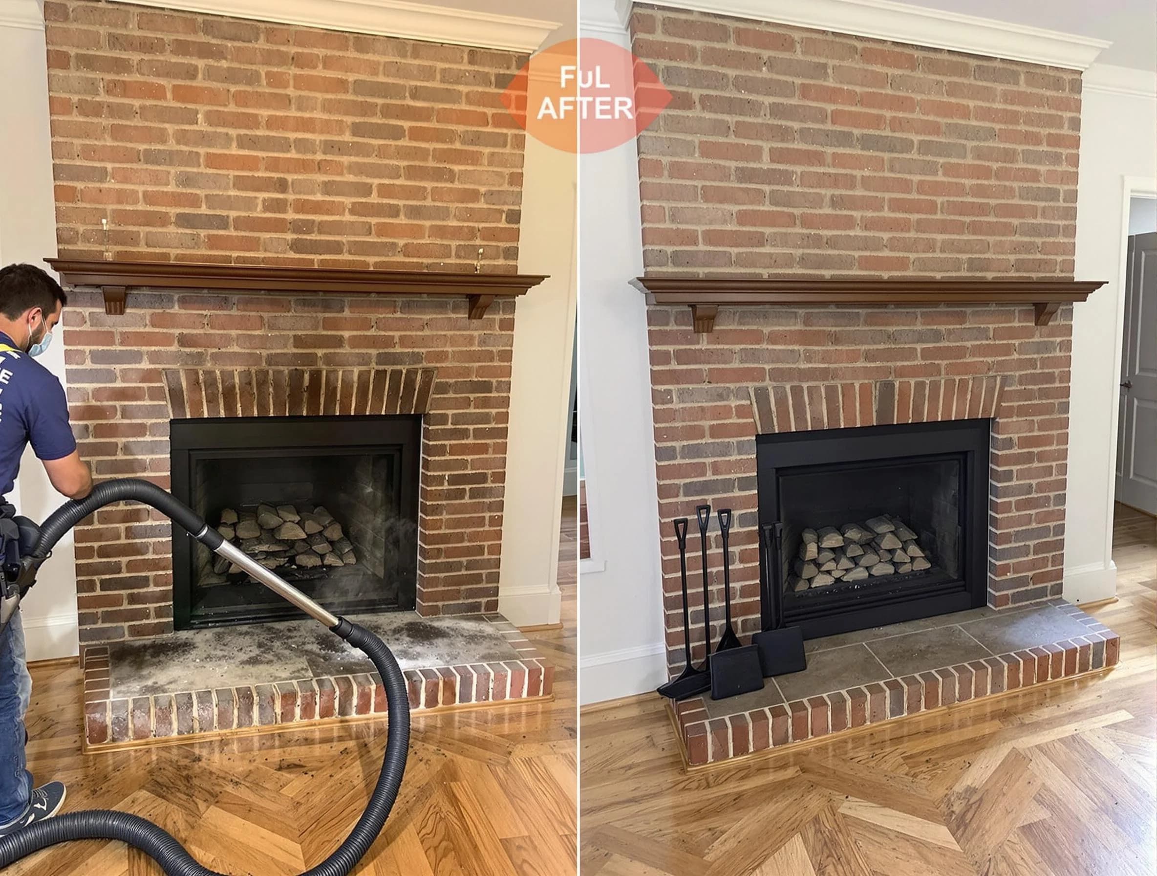 Austell Chimney Sweep carefully sanitizing a fireplace in Austell, GA
