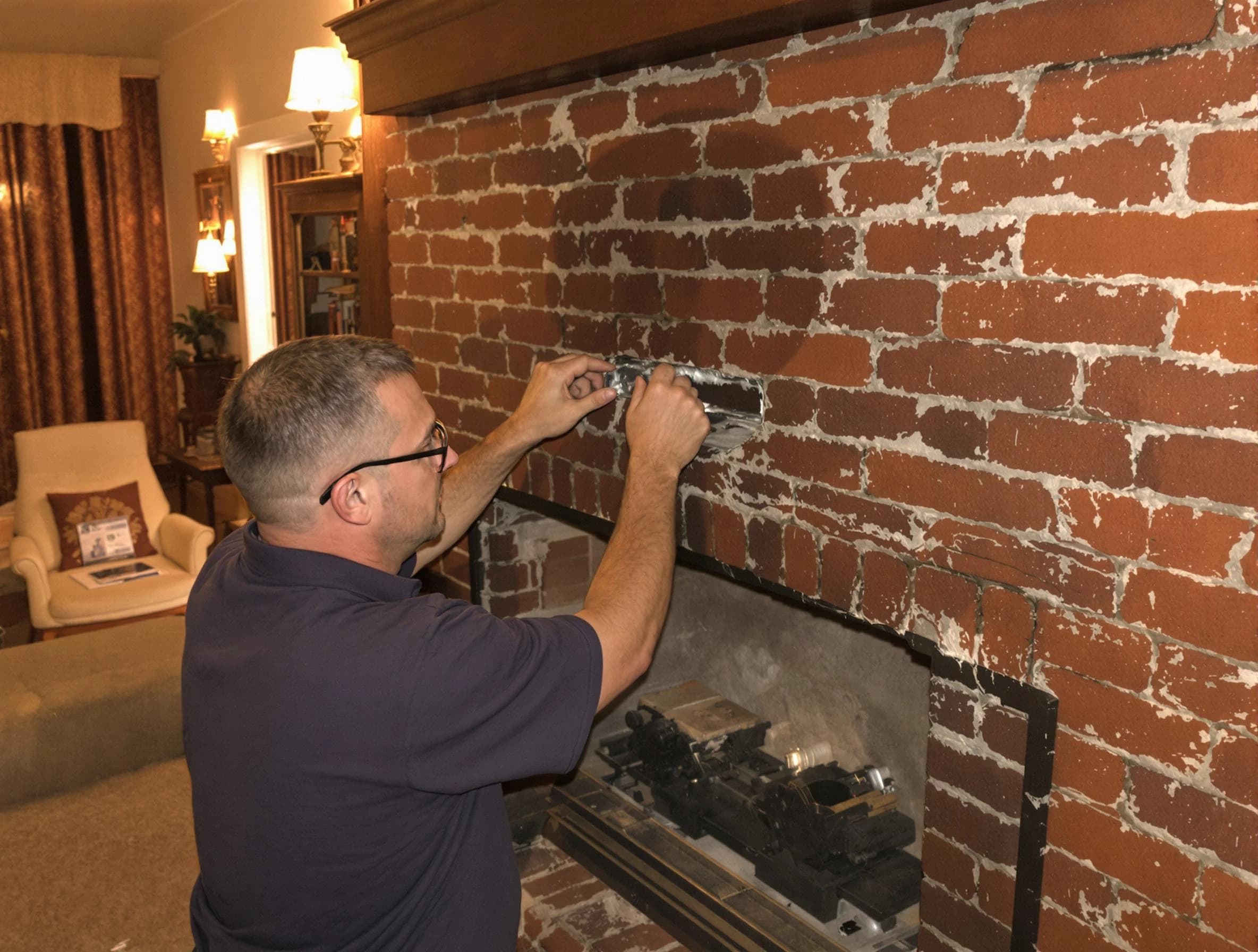 Austell Chimney Sweep expert fixing a fireplace in Austell, GA