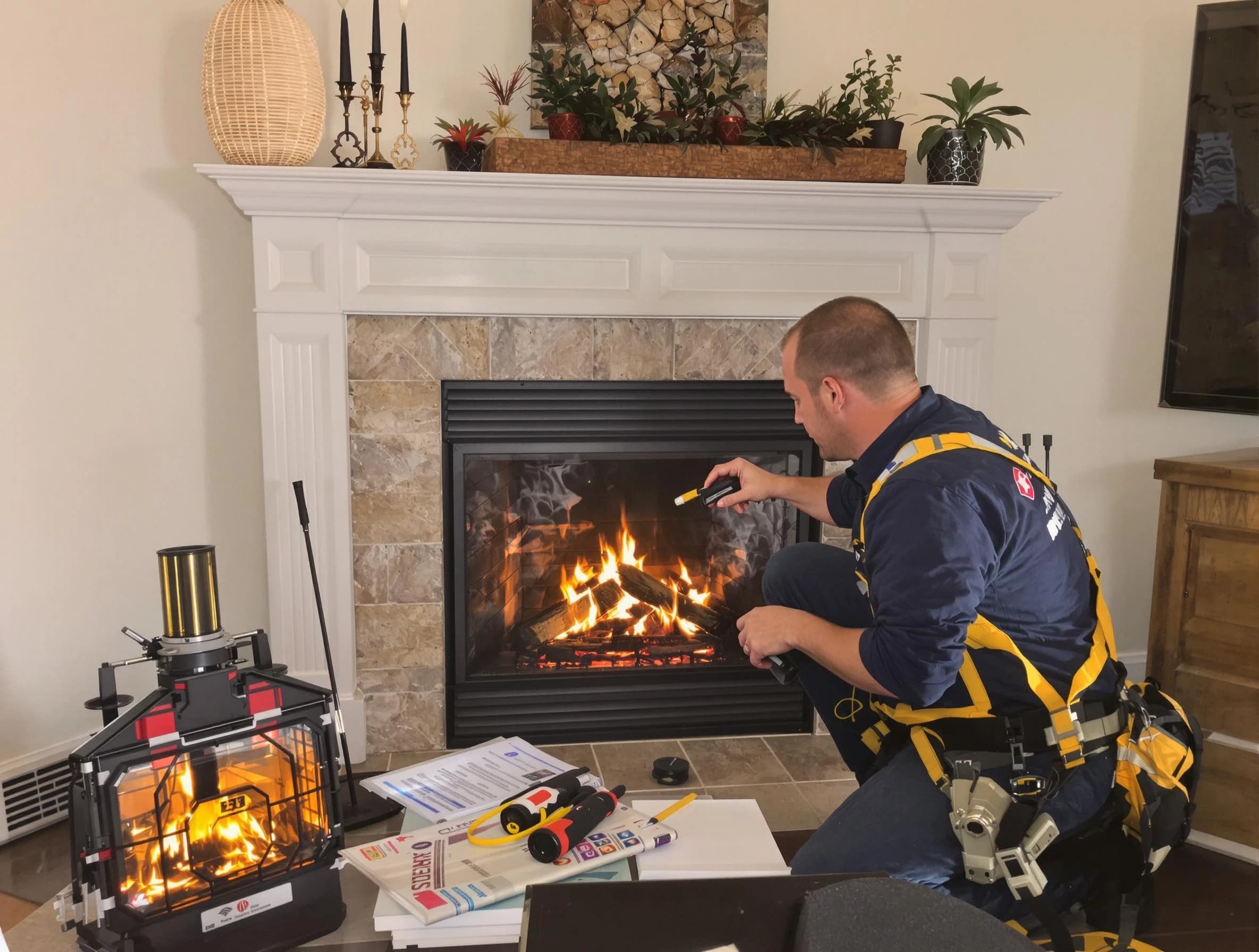 Safety-focused fireplace inspection by Austell Chimney Sweep in Austell, GA