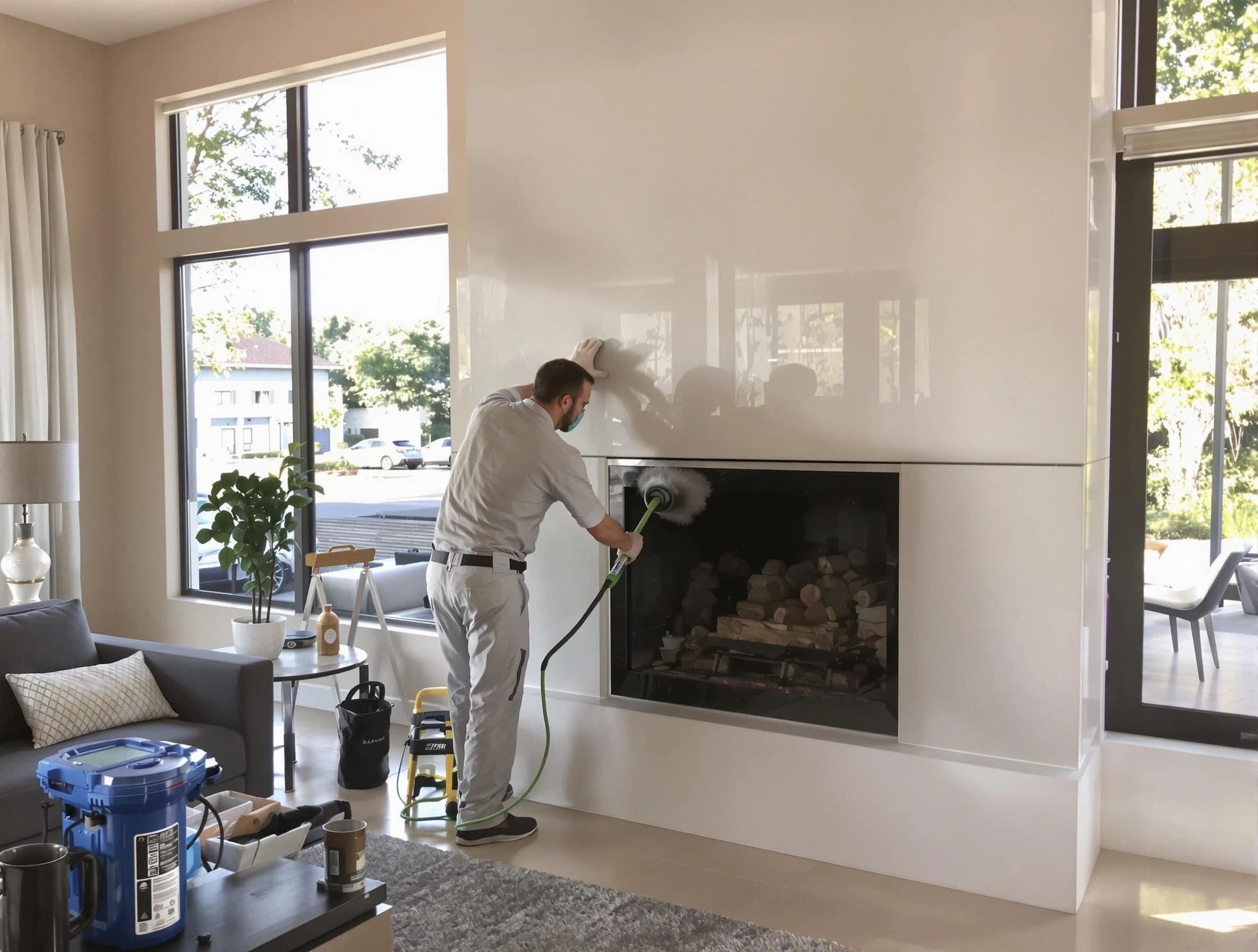 Austell Chimney Sweep performing thorough soot removal in Austell, GA