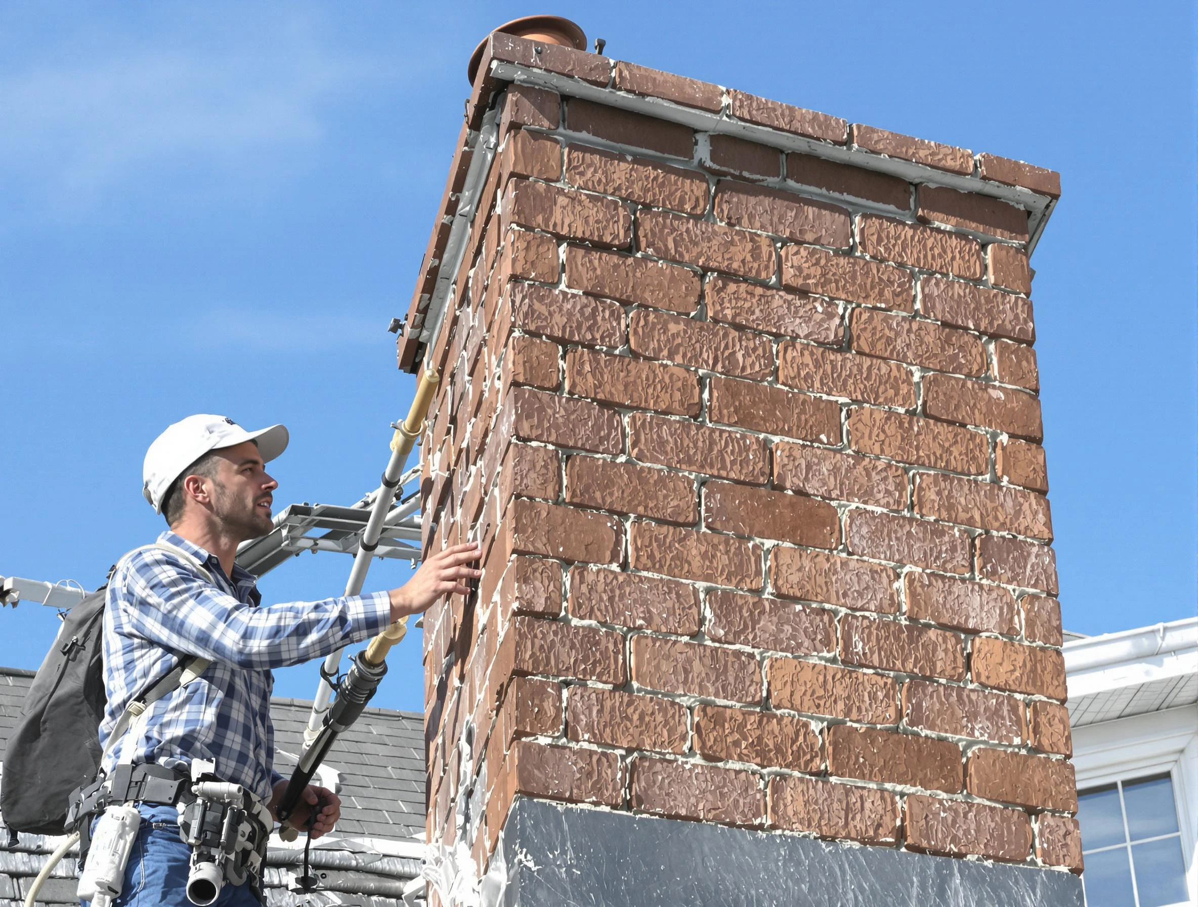 Brickwork for a chimney rebuild by Austell Chimney Sweep in Austell, GA