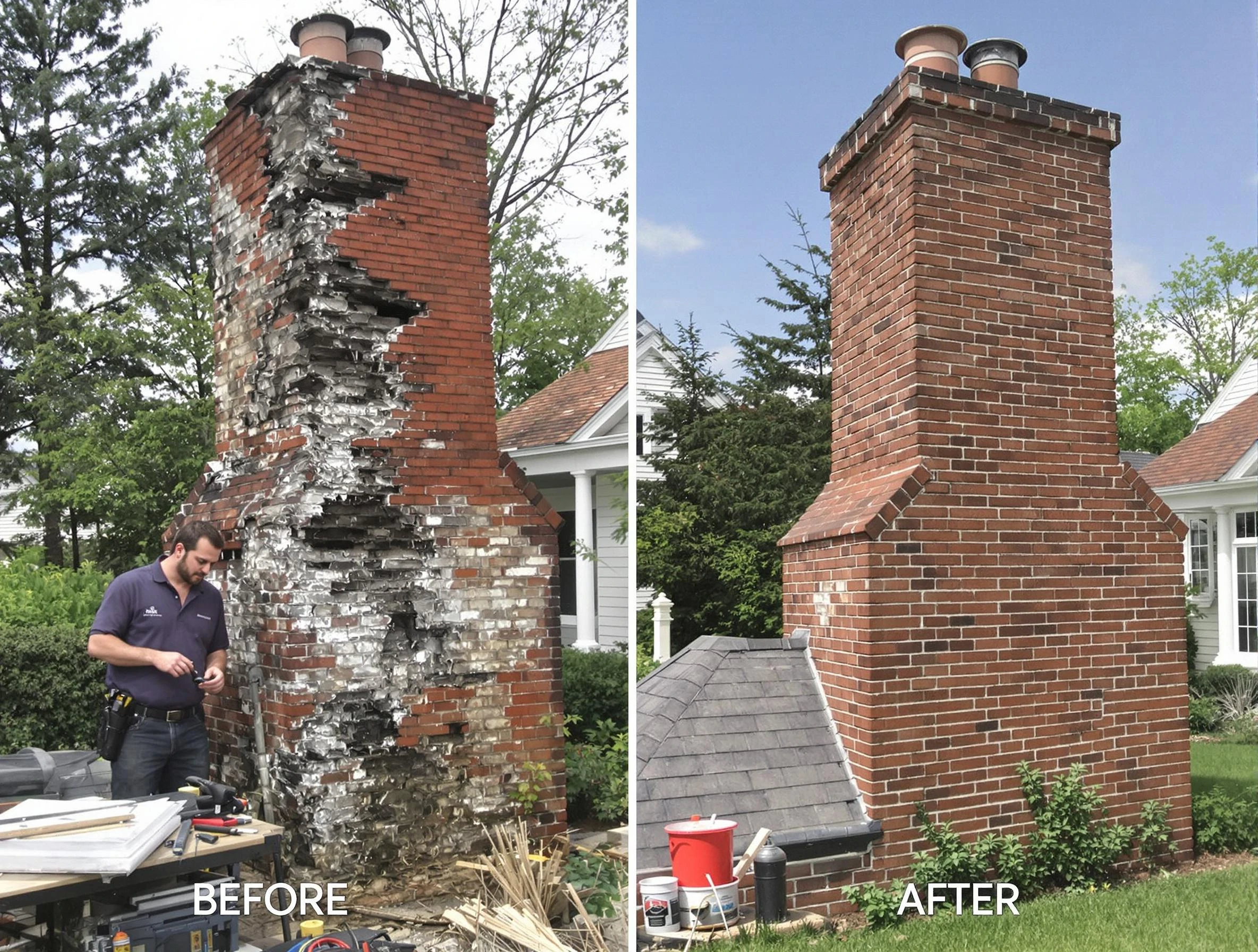 Austell Chimney Sweep performing a full chimney restoration in Austell, GA