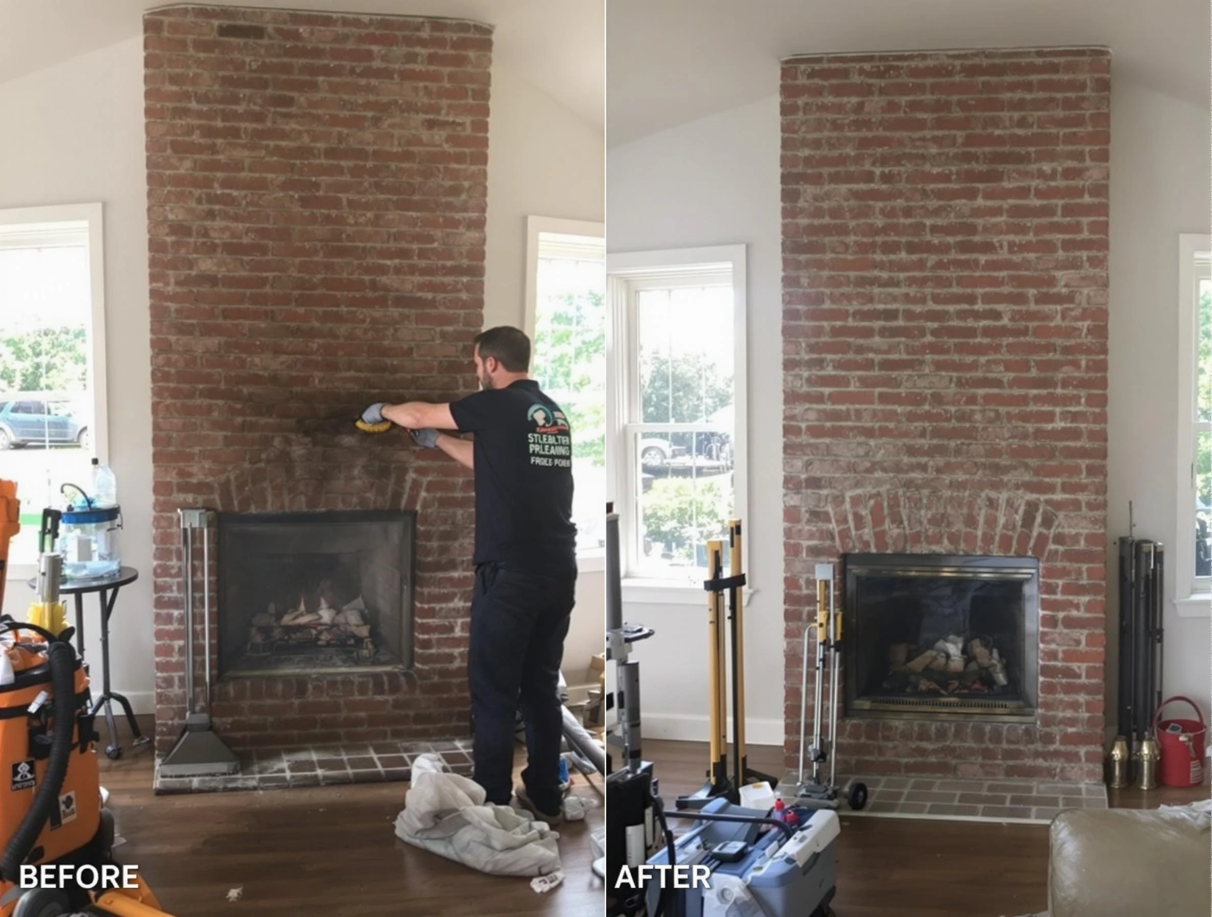 Finished chimney sweeping service by Austell Chimney Sweep in Austell, GA