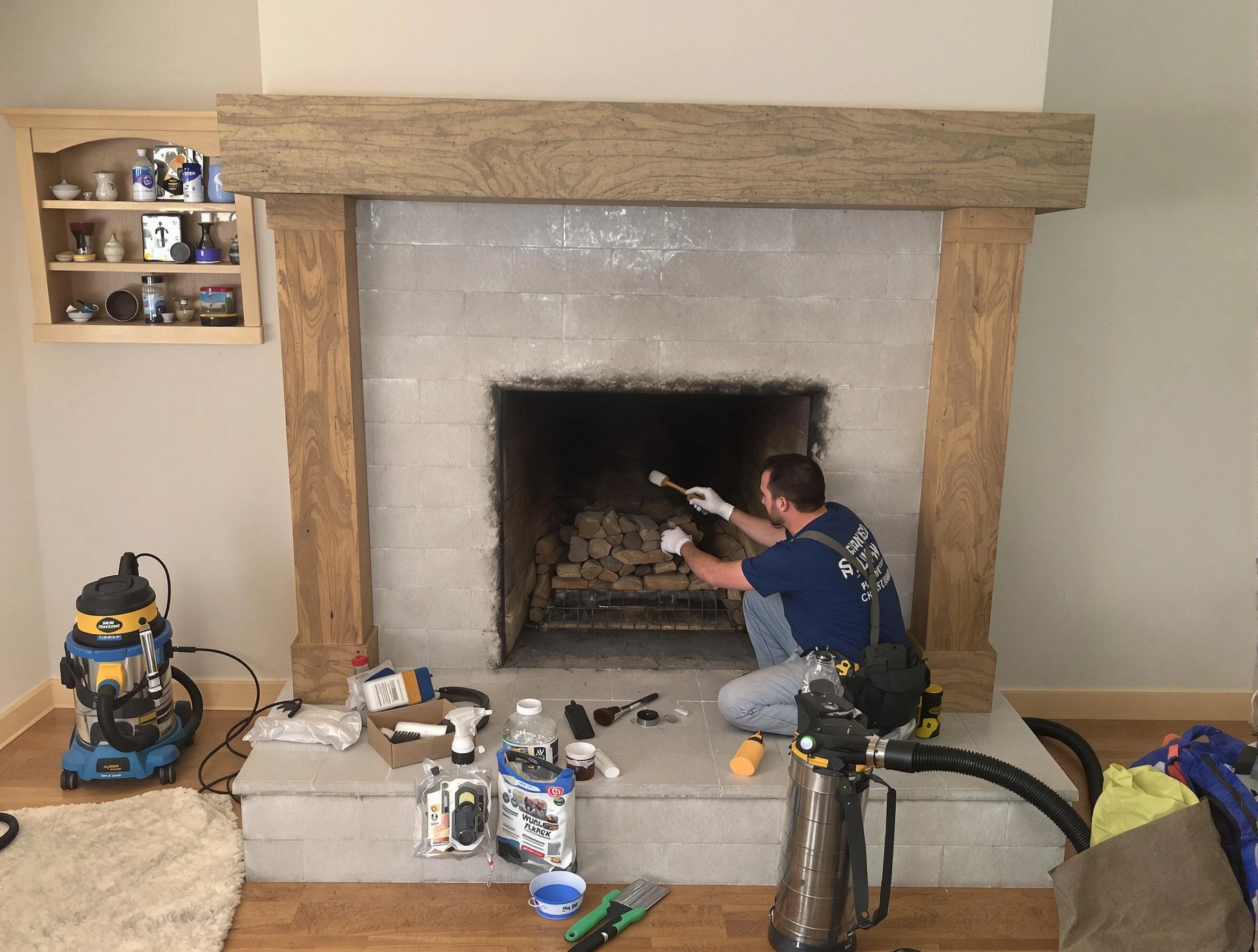 Detailed creosote removal process by Austell Chimney Sweep in Austell, GA