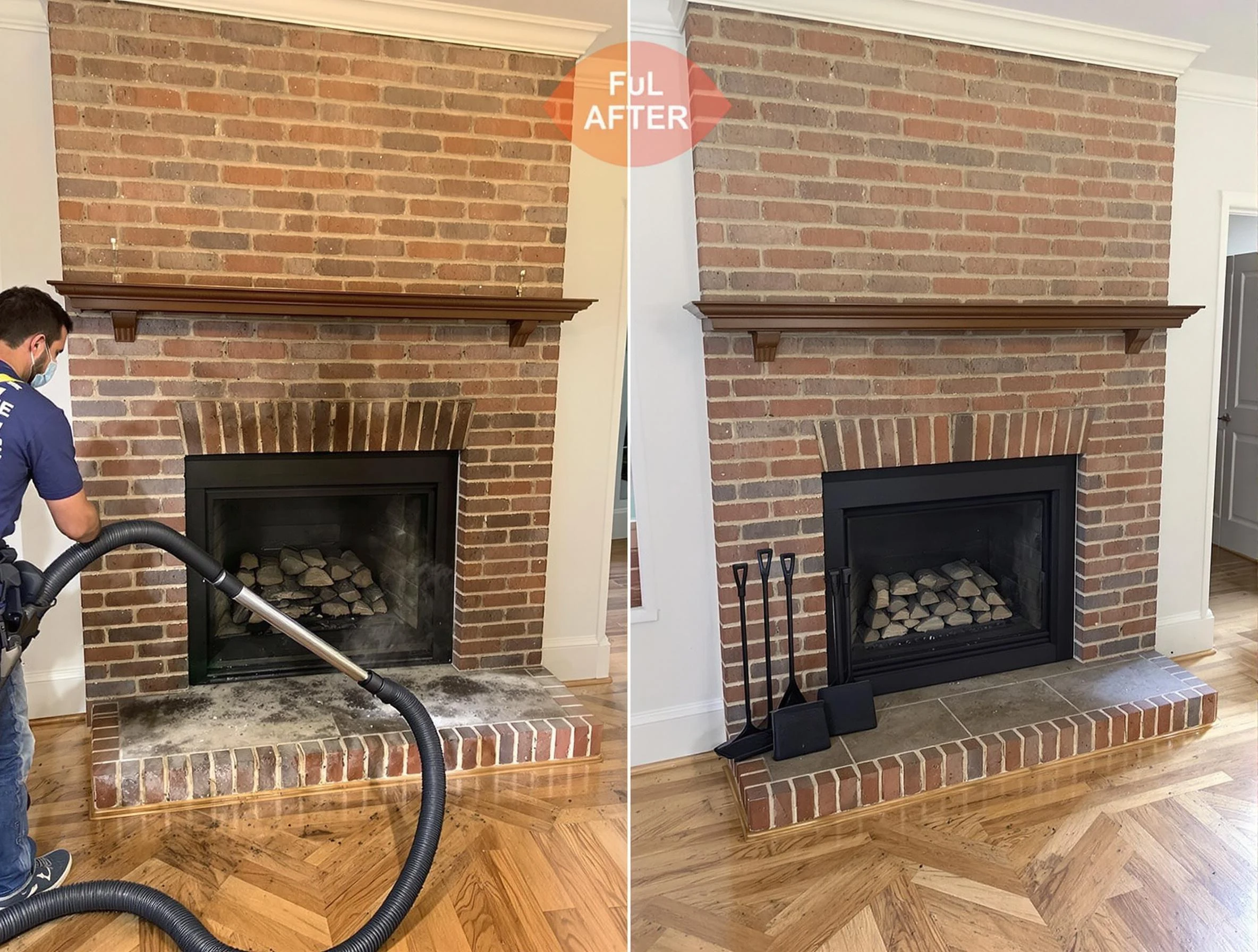 Austell Chimney Sweep carefully sanitizing a fireplace in Austell, GA